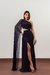 Vestido um ombro com capa assimetrico na internet
