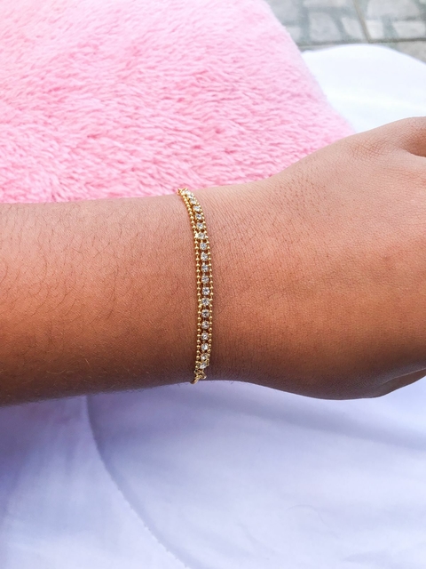 Pulseira Fitagem de Strass