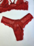 Conjunto Sensual Vermelho sem Bojo com Tule na internet
