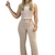 Image of Moda feminina sem mangas lisa top cropped sexy cintura alta skinny bodycon calças compridas duas peças terno calça flare conjunto com cinto