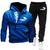 Conjunto de moletom com capuz masculino casual roupa esportiva moletom + calça de moletom 2 peças terno pulôver com capuz conjuntos moda masculina - comprar online