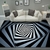 Imagem do Tapete 3D Vortex Illusion Tapete Porta de Entrada Tapete Abstrato Geométrico Óptico Tapete Antiderrapante Decoração de Sala de Estar Tapete