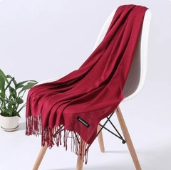 Lenço Cashmere Fino Liso Vermelho