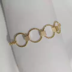 Pulseira Argolinhas e Mini Quadrados Banhada Ouro 18K na internet