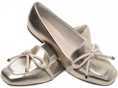 Mocassim Rasteiro Dourado
