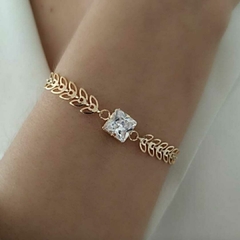 Pulseira Banhada Ouro com Zircônia Quadrada - comprar online