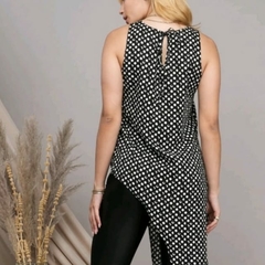 Blusa Regata Mini Poá com Amarração Lado Estilosa - comprar online