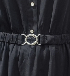Vestido Midi Manga Longa Botões e Cinto - comprar online