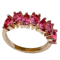 Anel Feminino com Zirconias Banhado Ouro 18K - APTA Moda e Acessórios