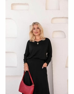 Conjunto Saia Midi e Blusa 3/4 Tam Único 38 a 46 Moletinho na internet