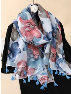 Lenço Viscose Florido com Franja Canga - comprar online