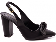 Sapato Scarpin Aberto com Laço