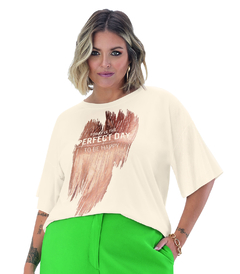 Blusa Plus Size Estampa Perfect Day