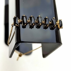 Pulseira Riviera com Zircônia Preta Banhada a Ouro 18K - APTA Moda e Acessórios