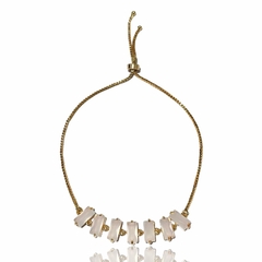Pulseira Riviera com Zircônia Branca Banhada a Ouro 18K