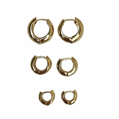 Conjunto 3 Pares de Brinco de Argola Lisa Banhada a Ouro - comprar online
