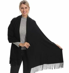 Lenço Cashemere Fino Liso Preto na internet