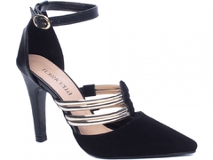Sapato Scarpin com Enfeite Dourado