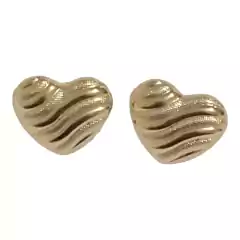 Brinco Coração Desenhado Banhado Ouro 18K
