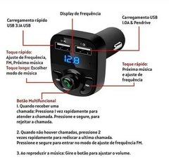 Carregador Para Carro com Mp3 Player, 2 Usb Bluetooth Sd - comprar online