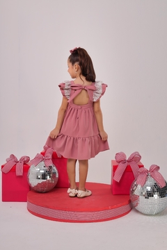 Vestido Alfaiataria Rosê e Renda - Loja Mundo Baby