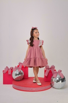 Vestido Alfaiataria Rosê e Renda