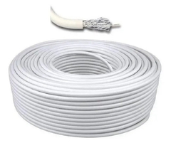 Bobina Cable Coaxial Rg6 Blanco 152 Mts + 50 Conectores