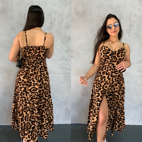 Vestido Midi Animal Print