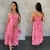 Vestido Midi Xadrez Rosa