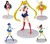 Figuras Sailor Moon X5 De 16 Cm Figuras Importadas Con Base
