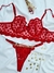 Conjunto personalizável coração tule - vermelho