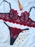 Conjunto personalizável coração tule - vermelho e preto