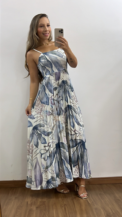 Vestido Longo Plissado - Tamanho Único