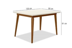 Mesa Brasil de madeira maciça tampo de MDF encabeçado-off white/avelã - comprar online