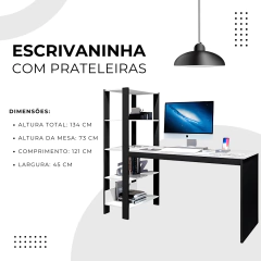 MESA HOME ARTEMIS COM PRATELEIRA - loja online