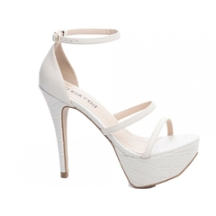 Sandália Meia Pata Feminina Salto 13cm em Croco Off White na internet