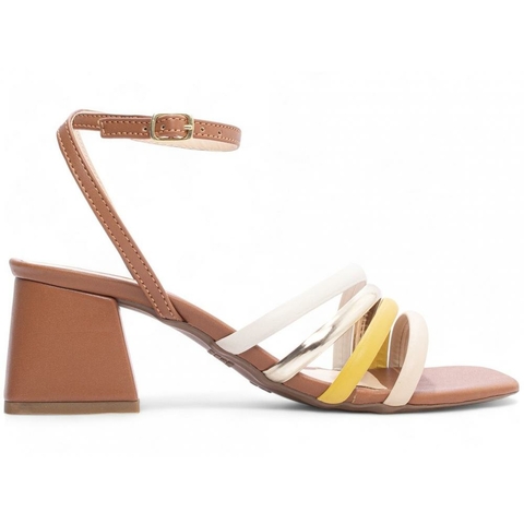 Sandália Multicolorida Confortável - Salto Grosso 5,5 cm - Antiderrapante - comprar online