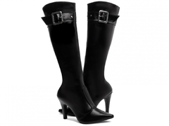 Bota Bico Fino Feminina Preto - Salto 9 cm - Sofisticação e Conforto na internet