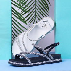 Sandalia Feminina YES Preto Crystal | Estilo Cintilante - Calcadospravc | Loja de Calçados
