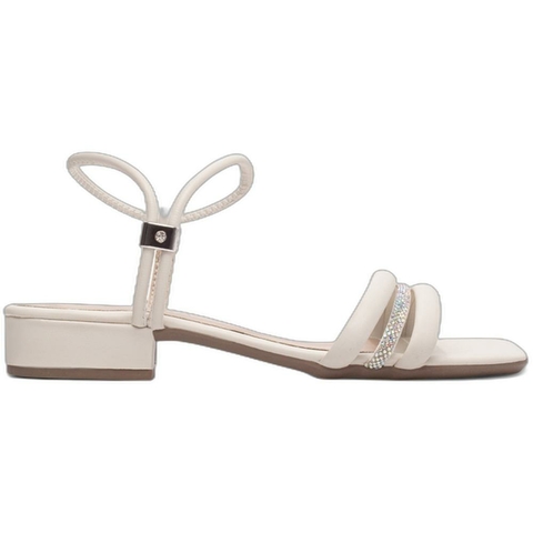 Sandália Feminina Off White - Salto Baixo 2,5cm - Torricella - comprar online