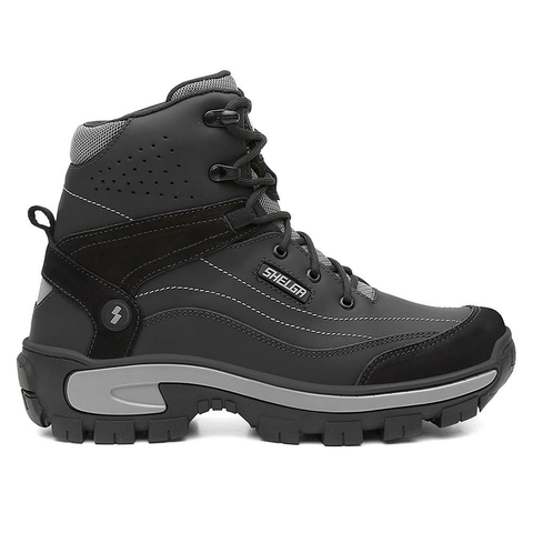 Coturno em Couro Shelga | Estilo e Conforto | 36 a 45 | Cinza - 1004