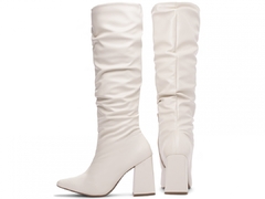Bota Cano Alto - Conforto e Estilo em Cada Passo - Off White - Calcadospravc | Loja de Calçados