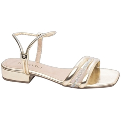 Sandália Feminina Elegante Ouro Light - Salto Baixo 2,5cm - Torricella na internet