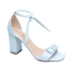 Sandália Feminina Fechada Atrás - Amarrar - Salto 8,5 cm - Azul na internet