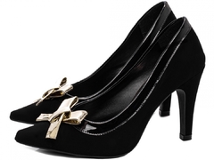 Scarpin Bico Fino Salto 9cm - Estilo e Elegancia em Nobuck - Preto na internet