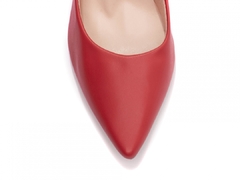 Imagem do Scarpin Salto 10cm Fino Cone - Lindo Fechado Atrás - Vermelho