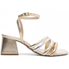 Sandália Multicolorida Confortável - Salto Robusto 5,5 cm - Antiderrapante - comprar online