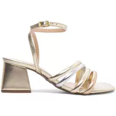 Sandália Multicolorida Confortável - Salto Robusto 5,5 cm - Antiderrapante - comprar online