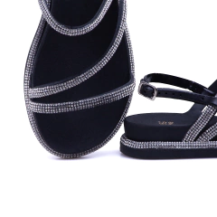 Sandalia Feminina YES Preto Crystal | Estilo Cintilante