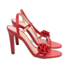 Imagem do Sandália Feminina Napa Vermelho - Salto Fino 9,5 cm - Antiderrapante
